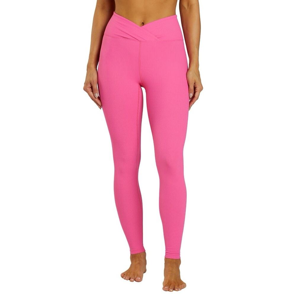 Beach Riot Sport High Rise Pink Ribbed‎ Leggings Small